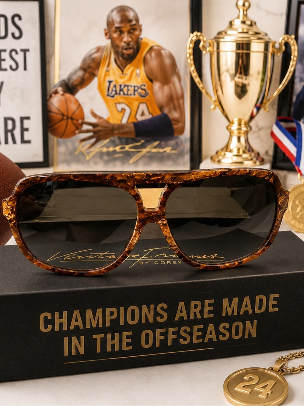 VINTAGE FRAMES BY COREY SHAPIRO LE MANIAC BURLWOOD BROWN NIB